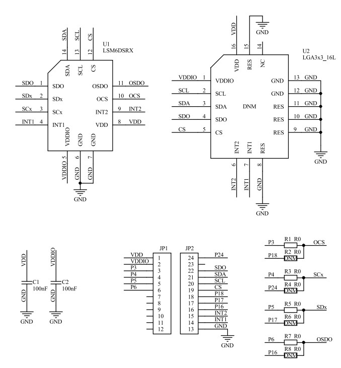 Schematic - STMicroelectronics STEVAL-MKI195V1 Adapter Board